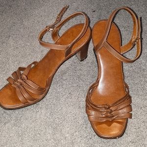 Vintage Leather Squared Toe Strappy Sandals